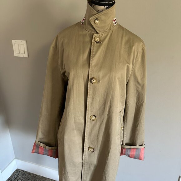 BEN SHERMAN MEN'S MAC BEIGE 3/4 LENGTH SINGLE BREASTED BUTTON FRONT COAT-SIZE M - Picture 1 of 12
